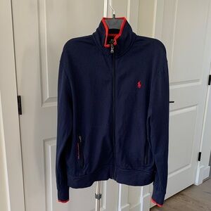 Polo by Ralph Lauren 100% Cotton Navy Jacket with Red Accents